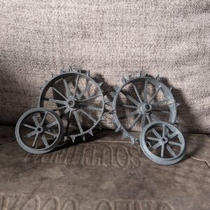 Vintage toy tractor metal wheels new never used